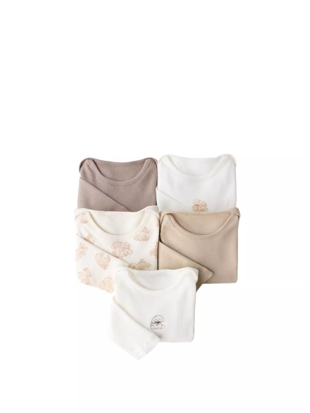 Zara Neutral Baby Bodysuit Set - Cream, Beige & Taupe. like new